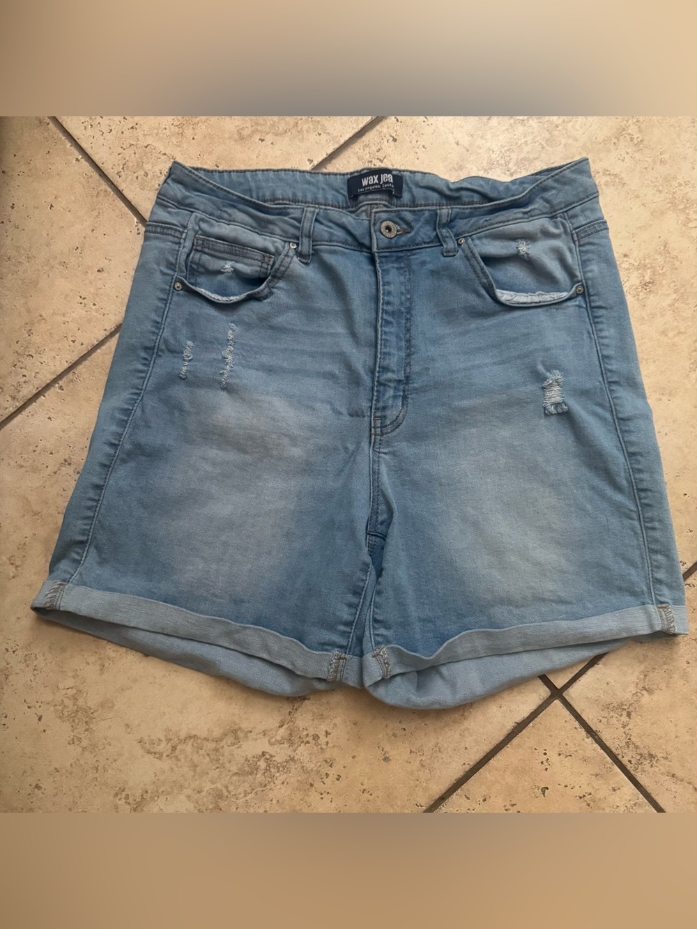 Wax Jean Light Wash Denim Shorts